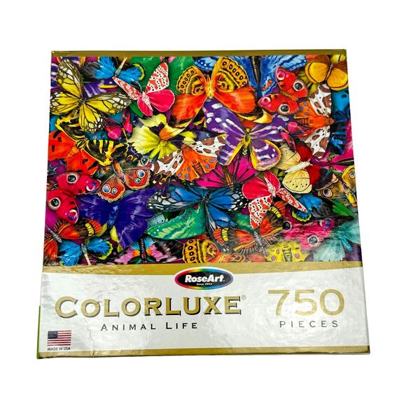 RoseArt Other - RoseArt Colorluxe Animal Life Butterflies 750 Piece Jigsaw Puzzle *COMPLETE*